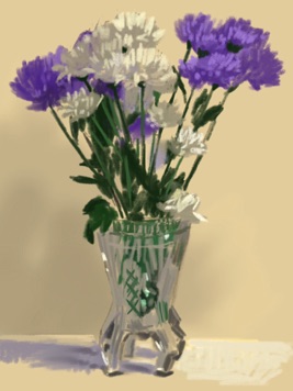 Flowers in Glass Vase